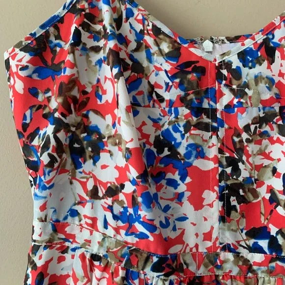 J. Crew Bright Floral Mini dress - 6 (Orange, Blue, Black, White) - Picture 2 of 8